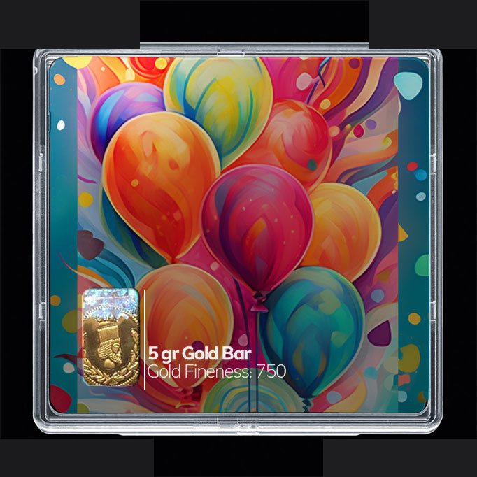 شمش طلا 18 عیار مدوپد مدل بادکنک کد SG10744