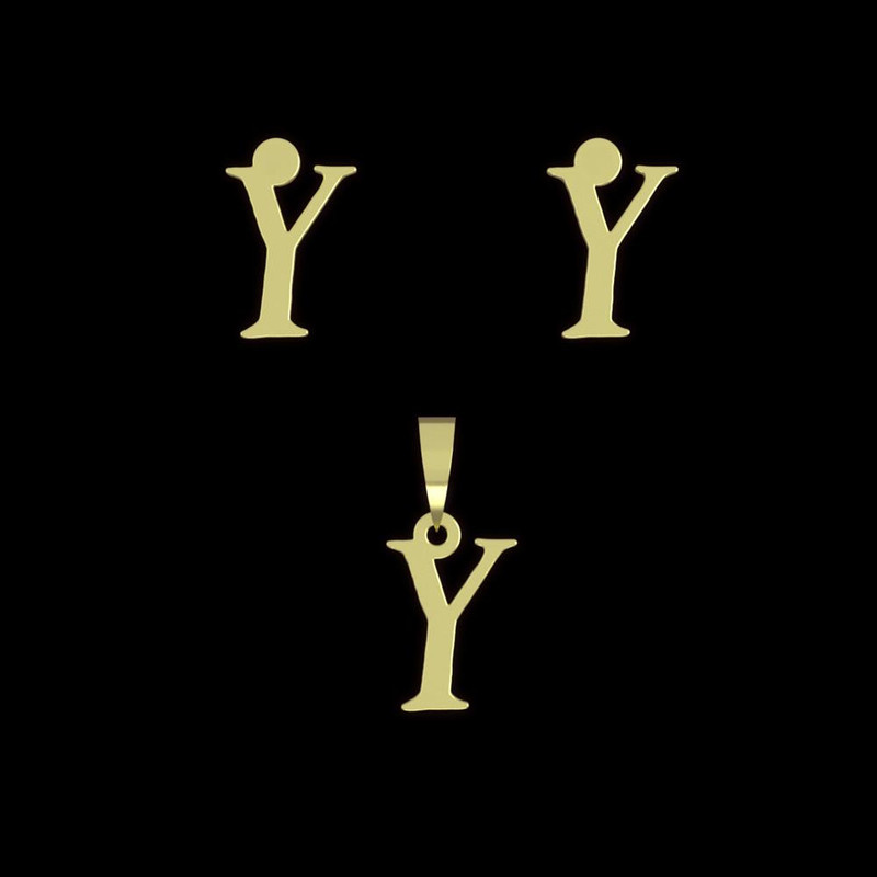 نیم ست طلا 18 عیار زنانه مدوپد مدل حرف Y کد NA17067