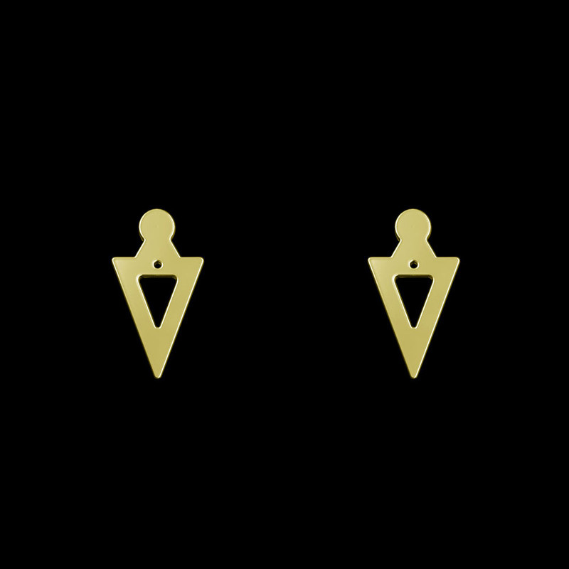 گوشواره طلا 18 عیار زنانه مدوپد مدل مثلث کد GA1-11850