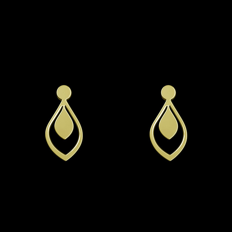 گوشواره طلا 18 عیار زنانه مدوپد مدل اشک کد GA1-12048