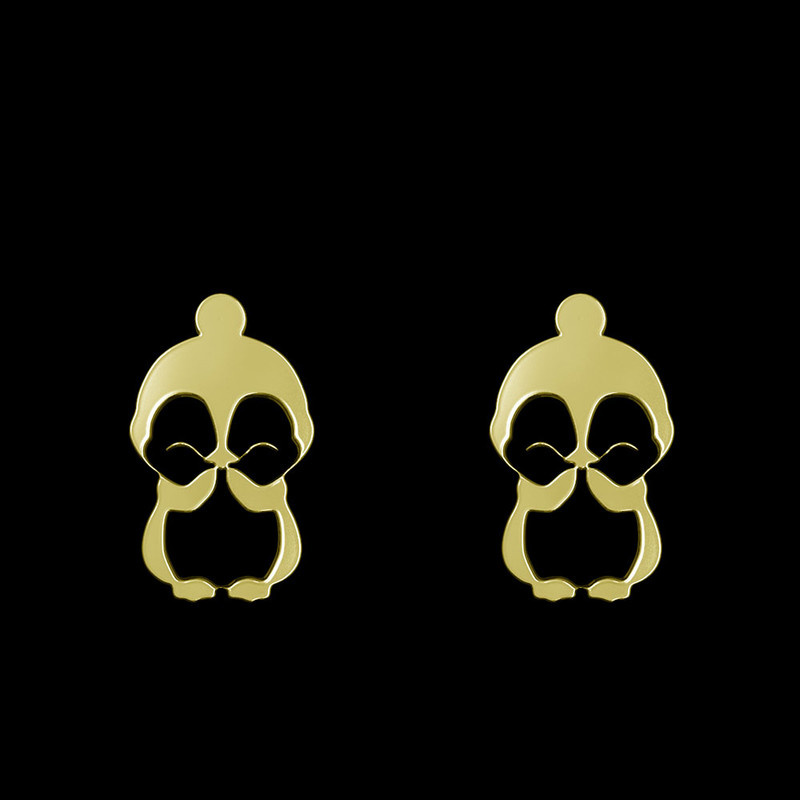 گوشواره طلا 18 عیار زنانه مدوپد مدل پنگوئن کد GA1-12984