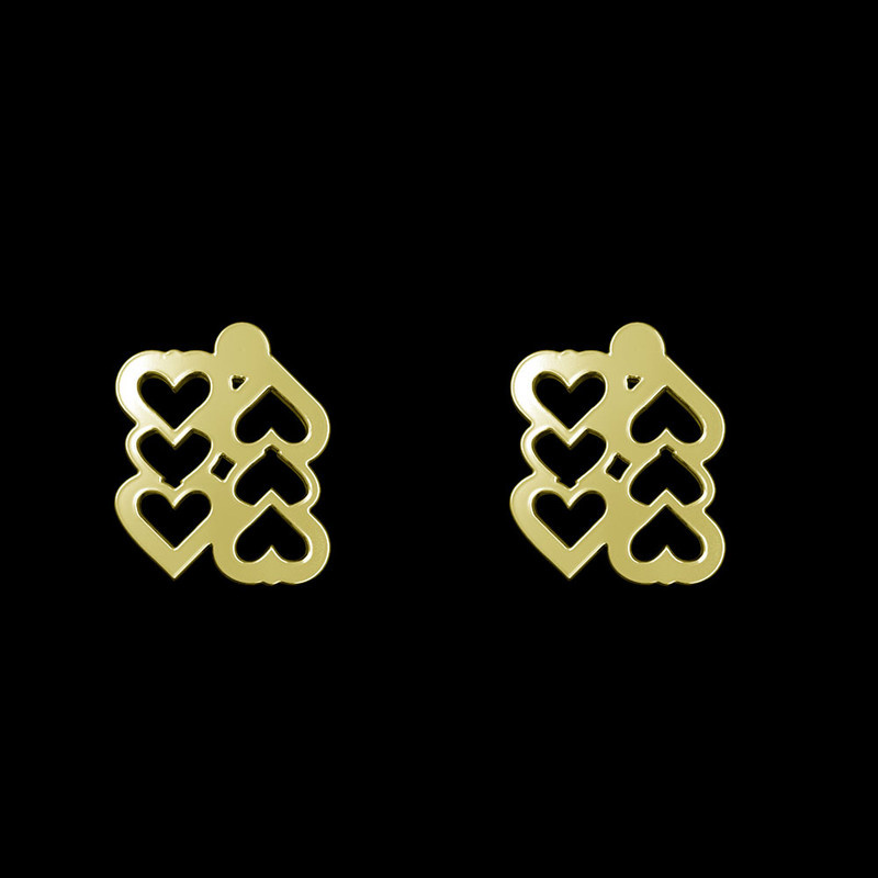 گوشواره طلا 18 عیار زنانه مدوپد مدل قلب کد GA1-13059