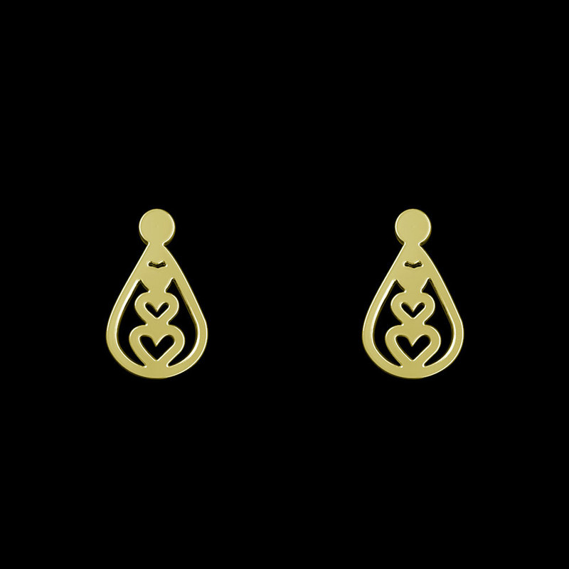 گوشواره طلا 18 عیار زنانه مدوپد مدل قلب کد GA1-13077