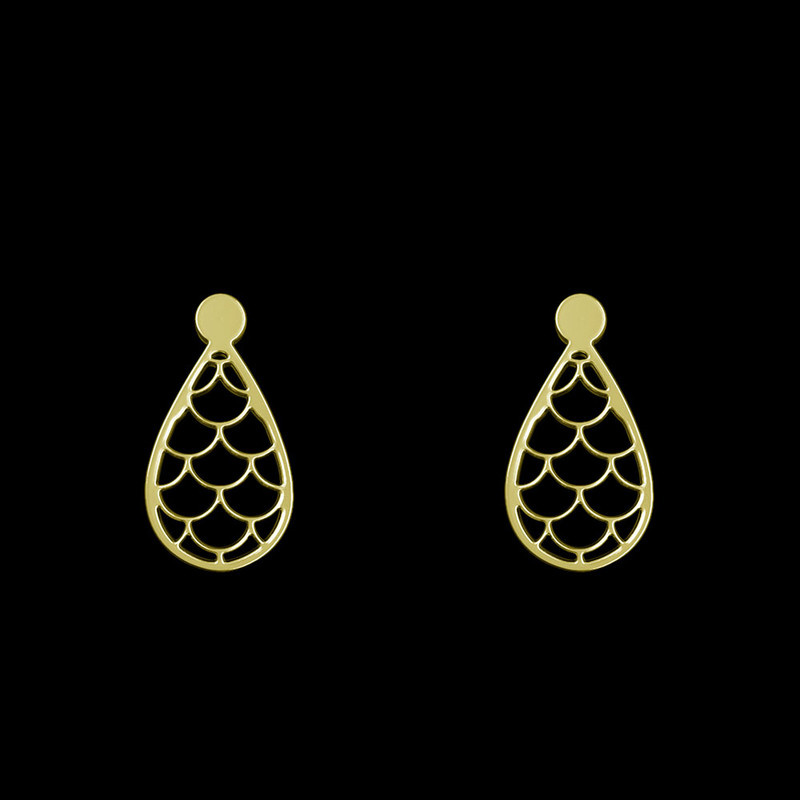 گوشواره طلا 18 عیار زنانه مدوپد مدل هندسی کد GA1-13888