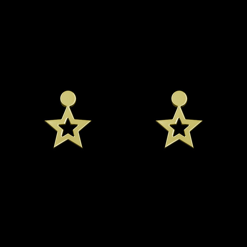 گوشواره طلا 18 عیار زنانه مدوپد مدل ستاره کد GA1-14176