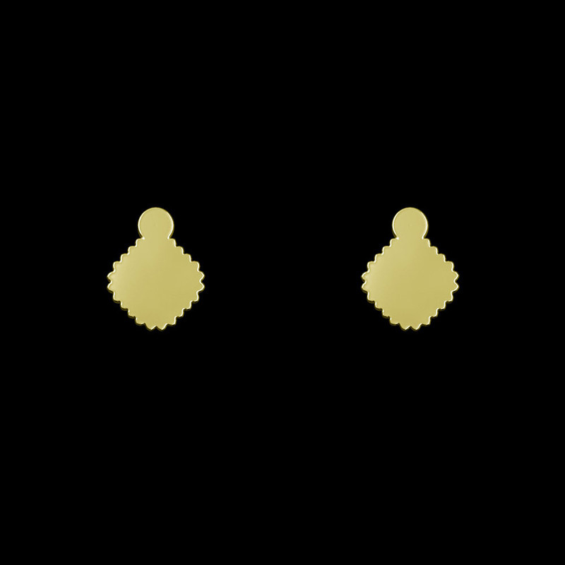 گوشواره طلا 18 عیار زنانه مدوپد مدل هندسی کد GA1-14722