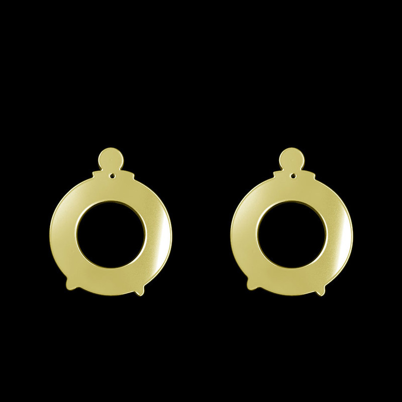 گوشواره طلا 18 عیار زنانه مدوپد مدل هندسی کد GA1-15080