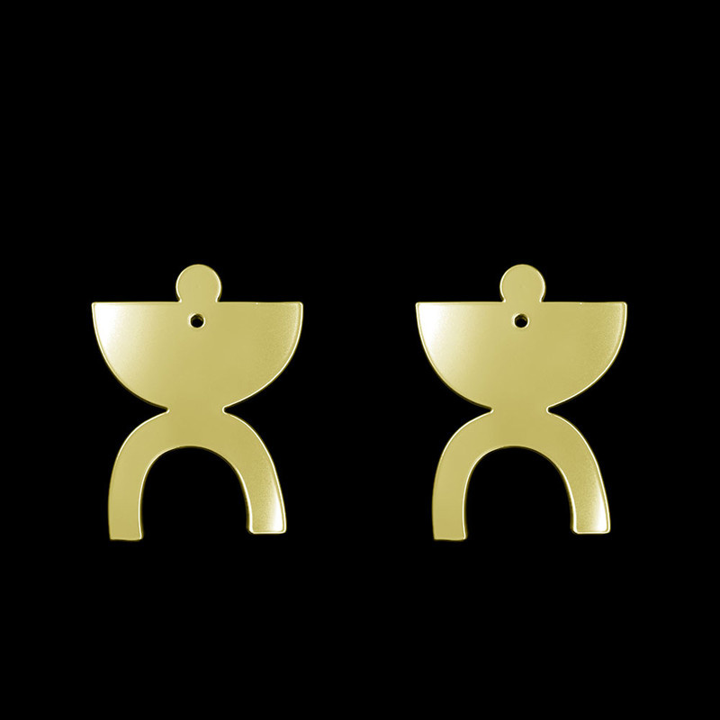 گوشواره طلا 18 عیار زنانه مدوپد مدل هندسی کد GA1-15094