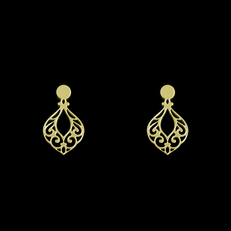 گوشواره طلا 18 عیار زنانه مدوپد مدل اسلیمی کد GA1-15298