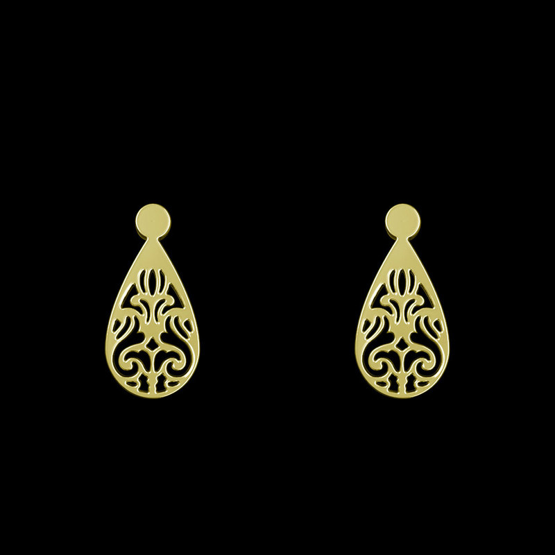 گوشواره طلا 18 عیار زنانه مدوپد مدل اسلیمی کد GA1-15339