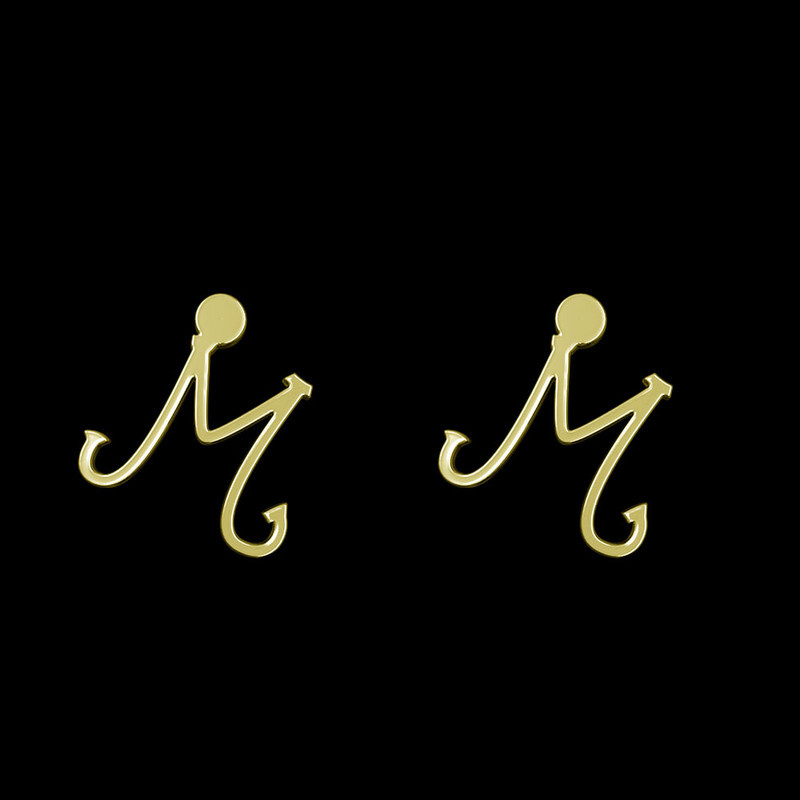 گوشواره طلا 18 عیار زنانه مدوپد مدل حرف M کد GA1-17029