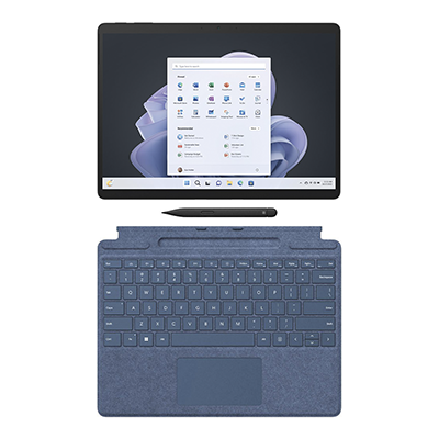 تبلت 13 اینچی مایکروسافت مدل Surface Pro 9 i5 ظرفیت 256 گیگابایت رم 8 گیگا‌بایت با کیبورد Signature Ice Blue و قلم Slim Pen 2-small-image