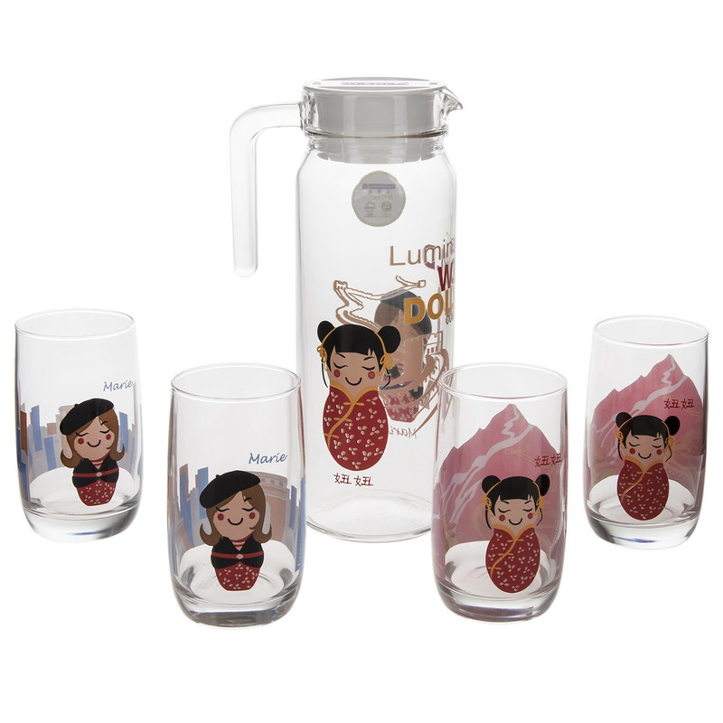 پارچ و لیوان لومینارک مدل World Dolls