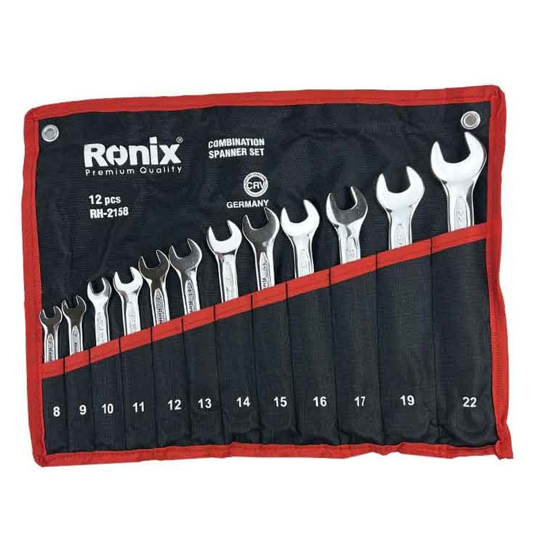 آچار یکسر تخت و یکسر رینگی رونیکس مدل RH-2158 سایز 8 تا 22 میلی متر