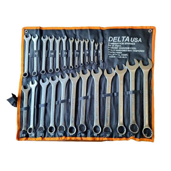 آچار یکسر تخت و یکسر رینگی دلتا مدل AJ-6-32-DELTA-25PC مجموعه 25 عددی