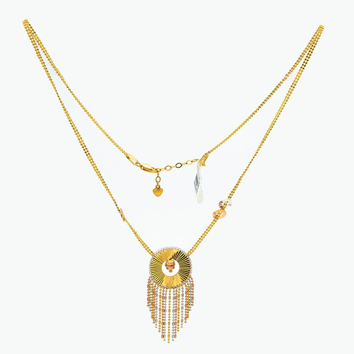 گردنبند طلا 18 عیار زنانه گالری طلا عرفان مدل دو رنگ سفید و زرد ونکلیف کد 4797-small-image