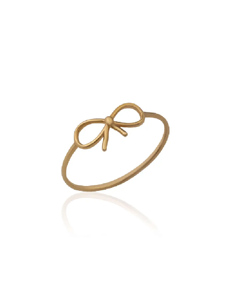 انگشتر طلا 18عیار اپال گلد مدل  مینیمال پاپیونی