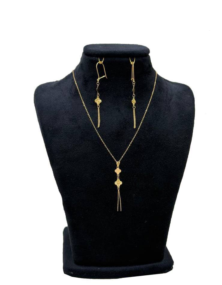 نیم ست طلا  18عیار اپال گلد مدل ونکلیف 2 گل آویزی