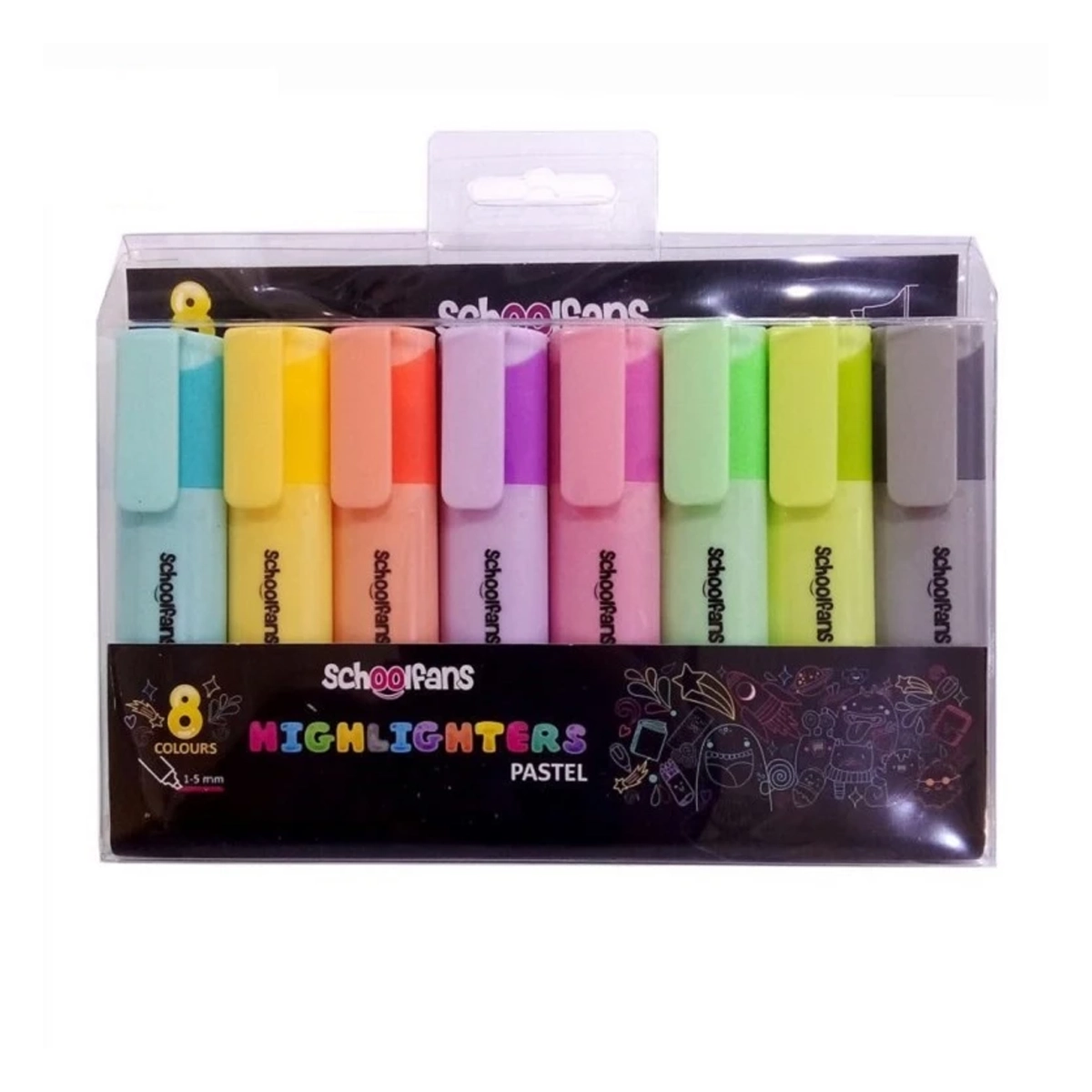 ماژیک هایلایتر اسکول فنس مدل پاستلی کد 92315 بسته 8 عددی-small-image