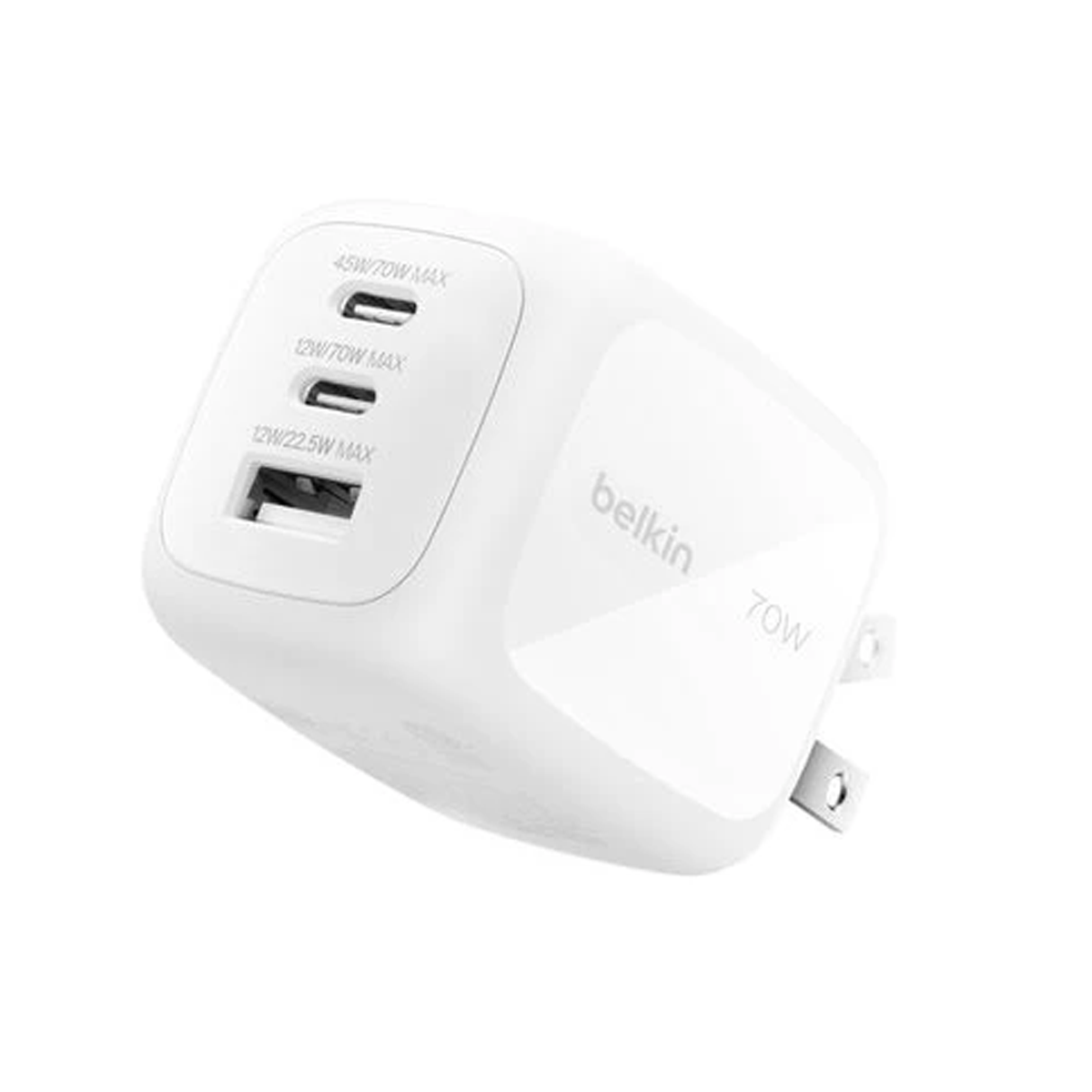 شارژر دیواری بلکین 70 وات مدل BoostCharge Pro GaN به همراه تبدیل 2 پین به 2 شاخه-small-image