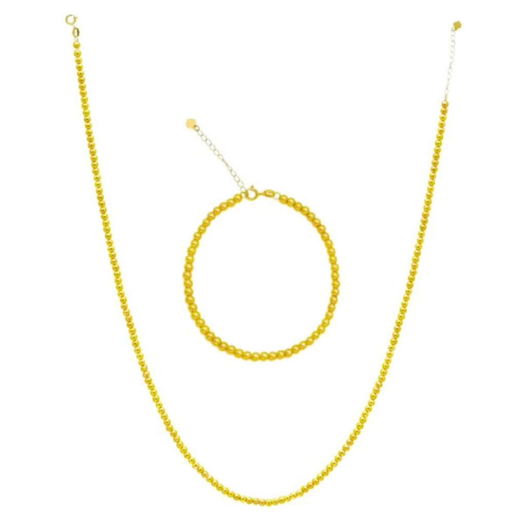 نیم ست طلا 18 عیار زنانه گوی بزرگ (توپی) قطر هر گوی 0.2 سانتی متر