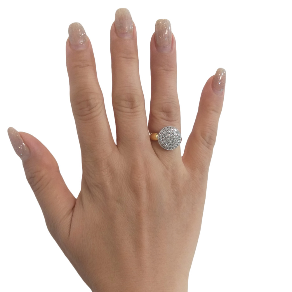 انگشتر طلا 18 عیار زنانه تراش سایز 54-55 قابل تغییر سایز