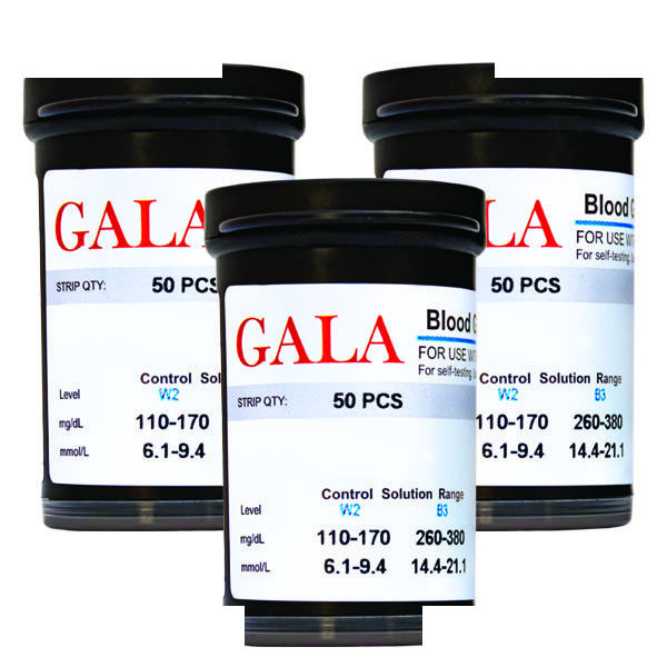 نوار تست قند خون گالا مدل OK-2AJ سه بسته 50 عددی