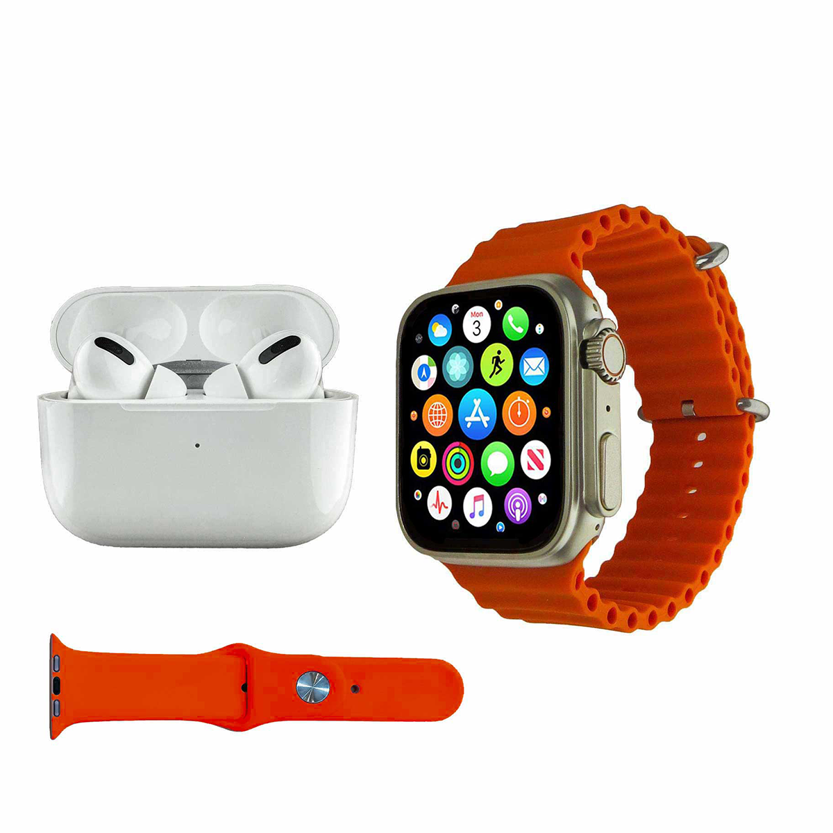 ساعت هوشمند ورنا مدل 01 Ultra Pack به همراه هندزفری بلوتوثی و بند-small-image