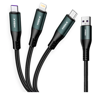 کابل تایپ سی - لایتنینگ - میکرو یو اس بی هیسکا مدل LX-13 طول 1.4 متر-small-image