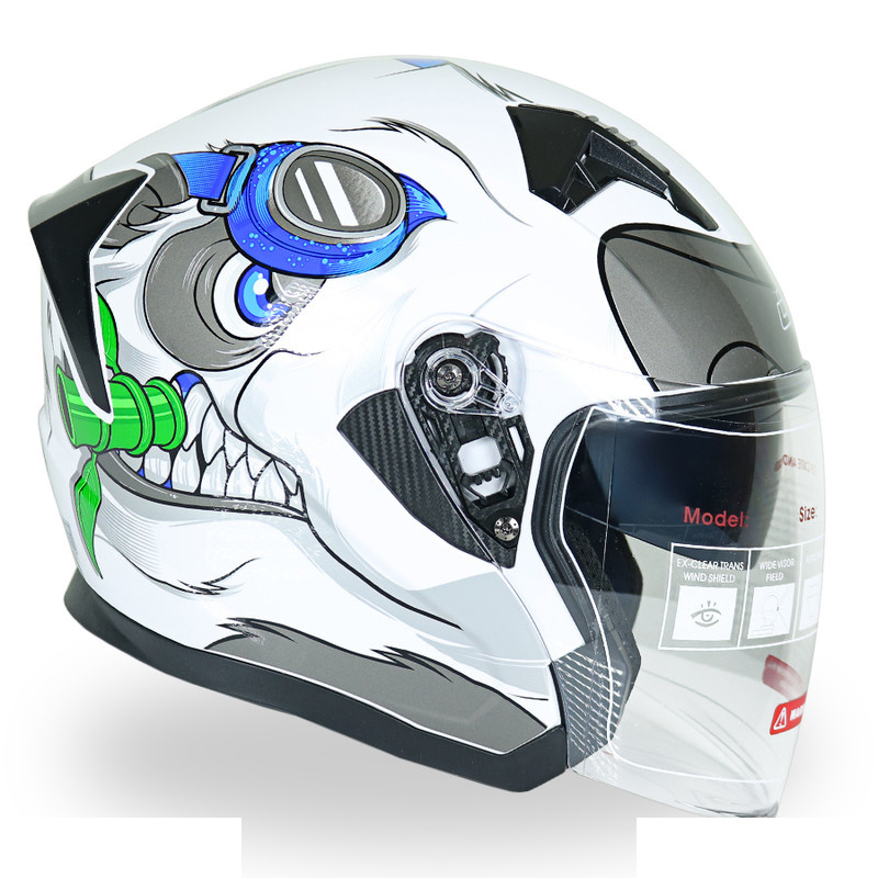 کلاه کاسکت بدون فک دی ای وان مدل +407 Buffalo Wh/Bl