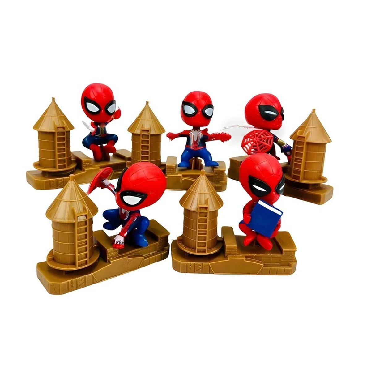 اکشن فیگور مدل اسپایدرمن با قلعه بسته 5 عددی-small-image