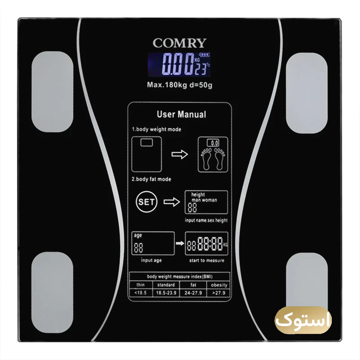 ترازو دیجیتال استوک Open Box - کمری مدل PERSONAL SCALE - مشکی-small-image