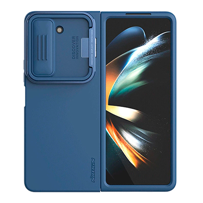 کاور گوشی سامسونگ Galaxy Z Fold 5 نیلکین مدل CamShield Silky Silicone Stand Version