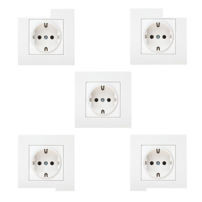 پریز برق ارت دار دلند مدل آسا بسته 5 عددی