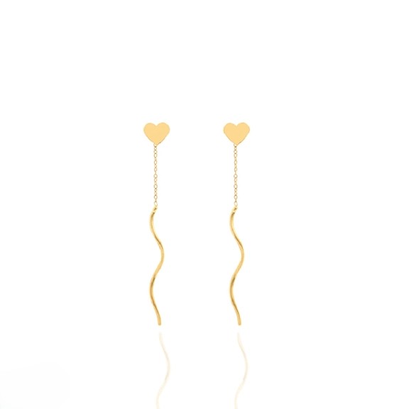 گوشواره طلا 18عیار اپال گلد مدل پیچی قلب توپر