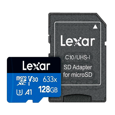 کارت حافظه microSDXC لکسار مدل 633X V30 A1 کلاس 10 استاندارد UHS-I U3 سرعت 100MBps ظرفیت 128 گیگابایت به همراه آداپتور کارت حافظه microSDXC لکسار مدل 633X V30 A1 کلاس 10 استاندارد UHS-I U3 سرعت 100MBps ظرفیت 128 گیگابایت به همراه آداپتور