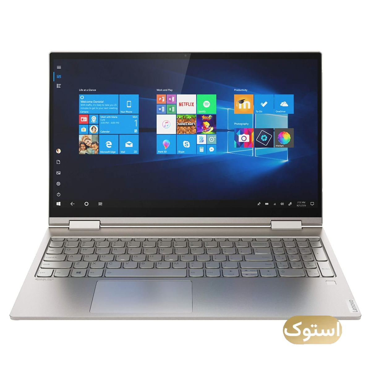 لپ تاپ استوک Used - لنوو 15.6 اینچی مدل Yoga C740 i7 10510U 12GB 512GB - بژ-small-image