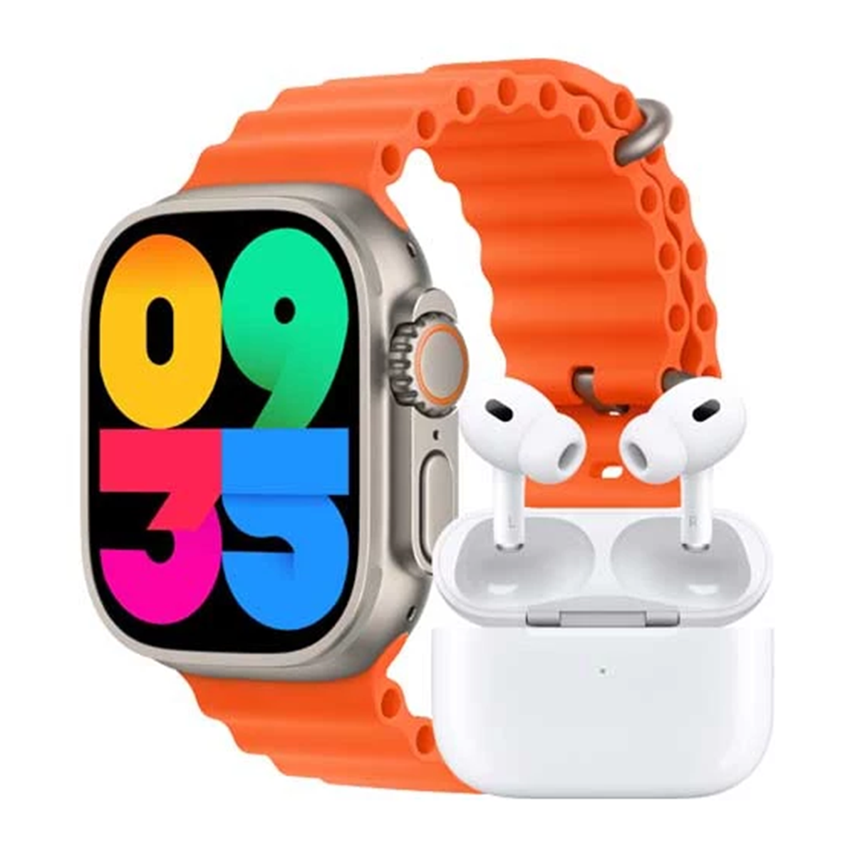 ساعت هوشمند ورنا مدل W49 Ultra به همراه هندزفری بلوتوثی مدل airpod pro-small-image