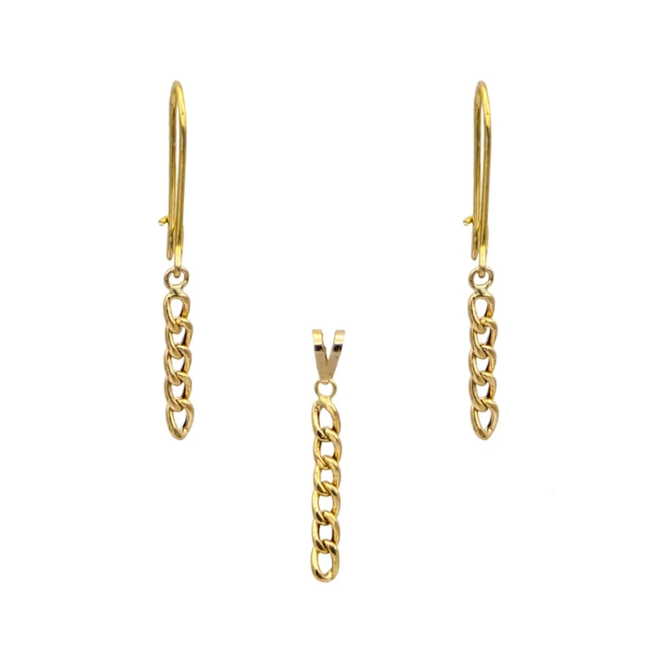 نیم ست طلا 18 عیار زنانه کارتیه کارتیر آویز و گوشواره کد 590-small-image