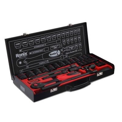 آچار بکس و سری بکس رونیکس مدل RH-2627 مجموعه 27 عددی مجموعه 27 عددی آچار بکس و سری بکس رونیکس کد RH-2627