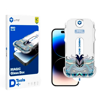 گلس گوشی اپل iPhone 15 لیتوو مدل D+ Tools Magic Glass Box به همراه کیت نصب