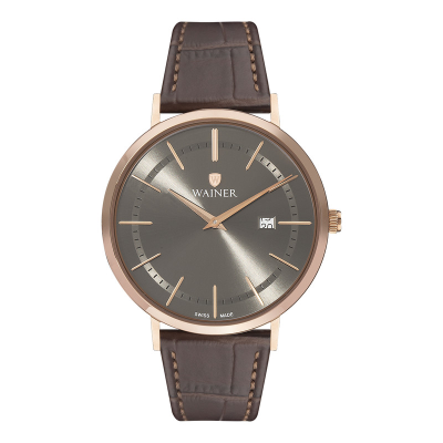 ساعت مچی مردانه واینر مدل WA.11120-D بند چرم قهوه ای
