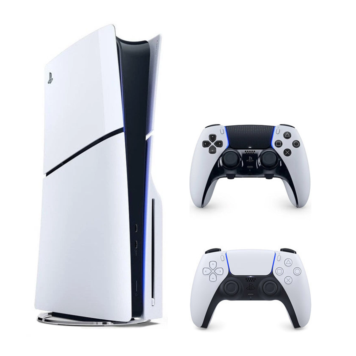 پلی استیشن 5 اسلیم دیسک خور آسیا سفید 1 ترابایت + DualSense Edge-small-image