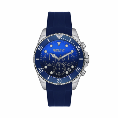 ساعت مچی مردانه کوانتوم مدل PWG1099.399 بند رابر سرمه ای