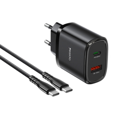 شارژر دیواری یسیدو 20 وات مدل YC50 به همراه کابل تایپ سی شارژر دیواری یسیدو 20 وات مدل YC50 به همراه کابل تایپ سی