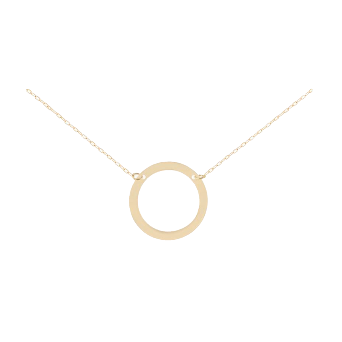 گردنبند طلا زنانه طرح دایره تو خالی قو طلایی کد N049239