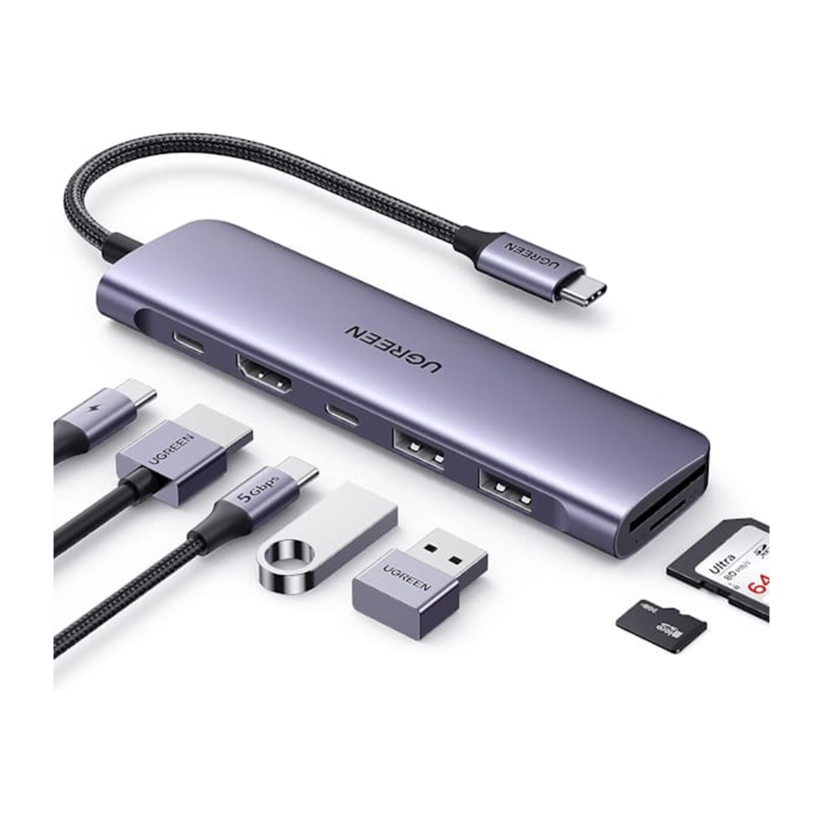 هاب USB-C یوگرین 7 پورت CM195 مدل 15214-small-image
