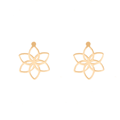 گوشواره طلا زنانه طرح گل لوتوس قو طلایی