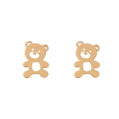 گوشواره طلا زنانه طرح خرس تنبل قو طلایی