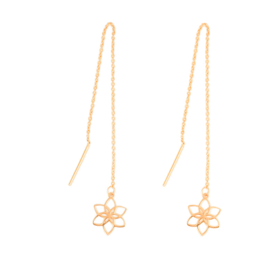 گوشواره طلا زنانه طرح گل لوتوس قو طلایی